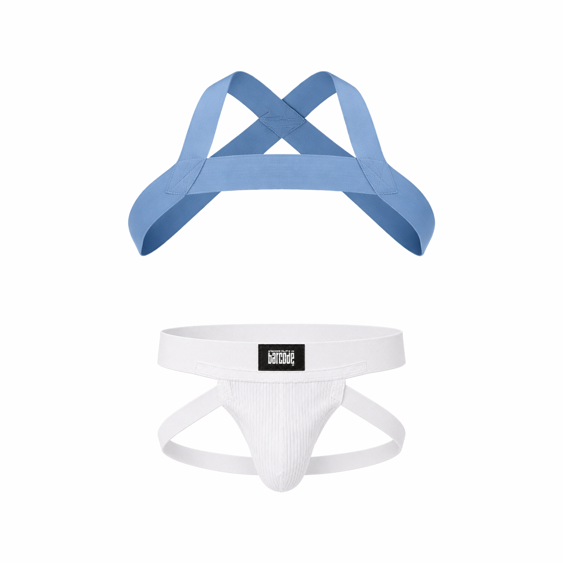 Barcode Berlin Multipack 1x Anton Jock White + 1x Harness Matt Pop Bluebeige