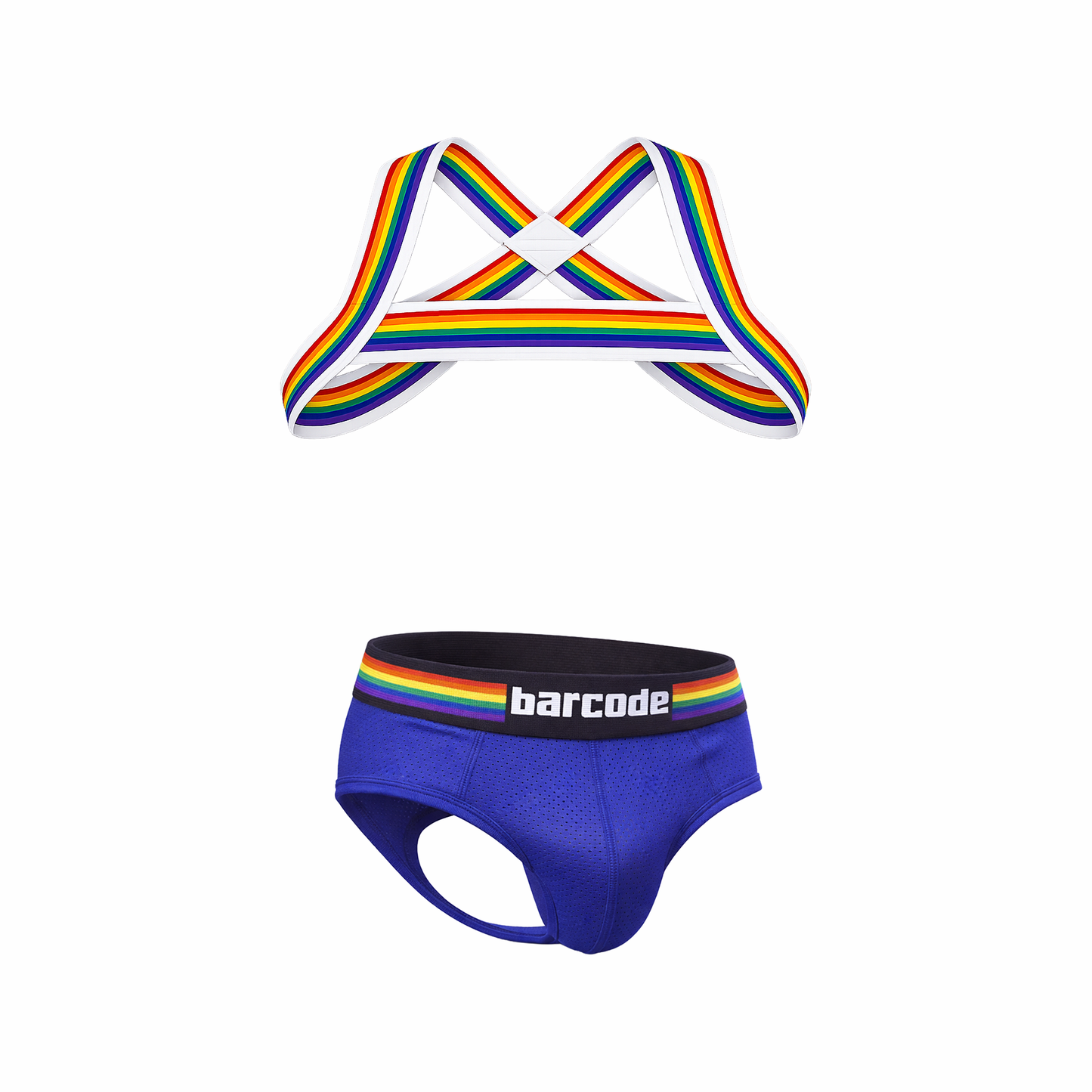 Barcode Berlin Multipack Backless Brief Pride Royal + Pride Harness White